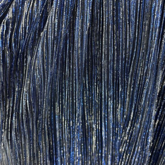 NWT Lulus Stunner Shiny Metallic Backless Maxi Dress Blue Prom Homecoming Size S - Picture 13 of 14